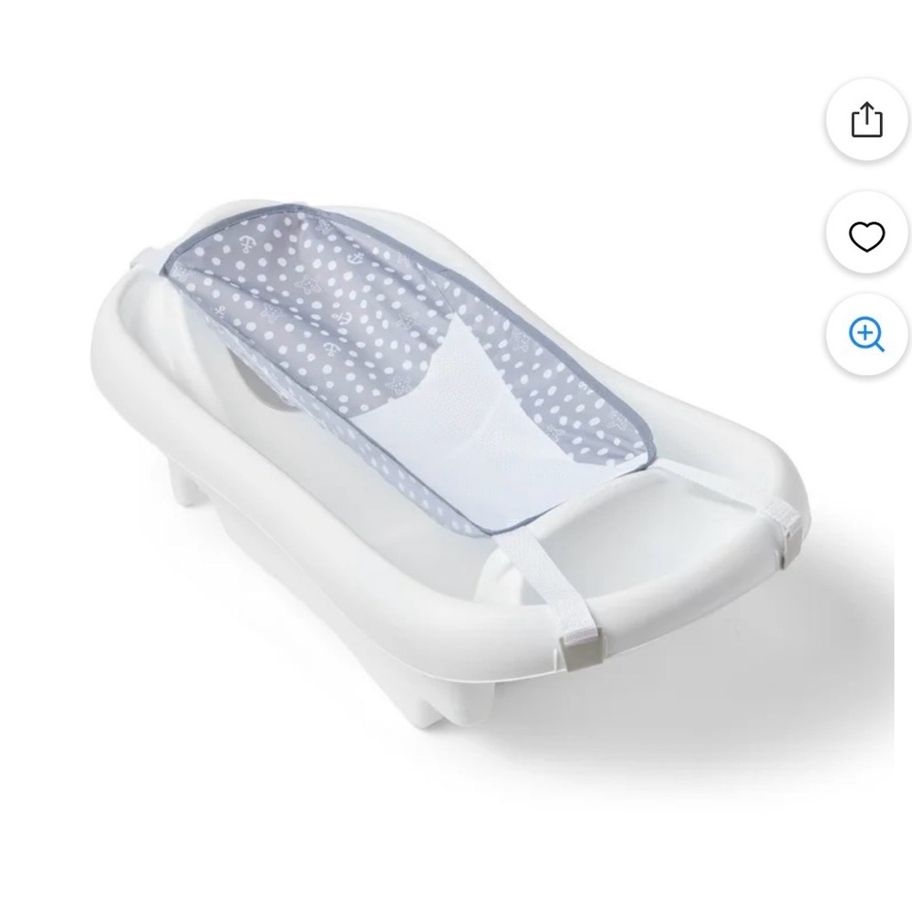 Infant Bath Tub with White and Gray Sling